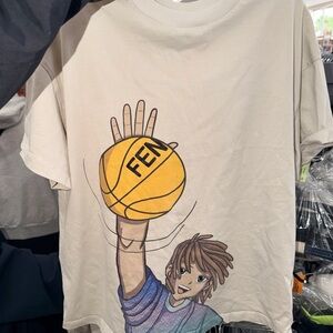 Fendi Kids Cream T-Shirt